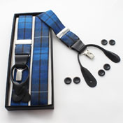 Braces, Tartan Suspenders Dual Clip & Button,Buchanan Tartan